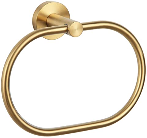 Bath Towel Ring Brushed Gold, APLusee 304 Stainless Steel Swivel Hand Towel Holder Dry Rack Near The Sink, Modern Bathroom Accessories
