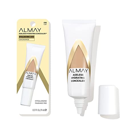 Anti-Aging Concealer by Almay, Face Makeup with Hyaluronic Acid, Niacinamide, Vitamin C & E, Hypoallergenic-Fragrance Free, 010 Light, 0.37 Fl Oz