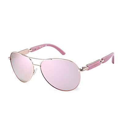 Fenchi Classic Aviator Sunglasses For Women Men Metal Pink Mirrored Lens Driving Fashion Sunglasses 16884