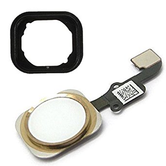 Johncase New OEM Original Touch ID Sensor Home Button Flex Ribbon Cable Assembly Replacement   Rubber Gasket for Iphone 6 4.7 / 6 Plus 5.5 Gold