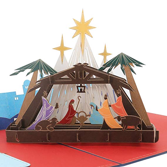 3D Christmas Card - Birth of Jesus - Pop up Cards, Religious, Greeting Card By AITpop