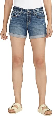 Silver Jeans Co. Women's Suki Mid Rise Curvy Fit Short