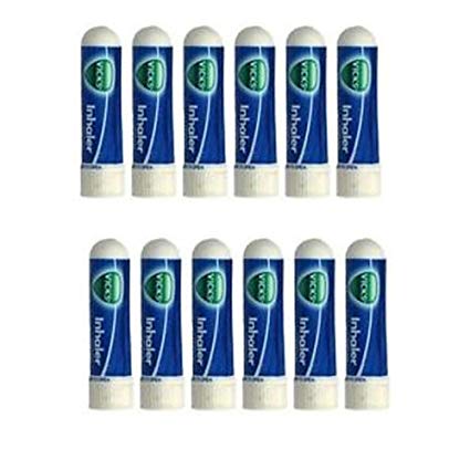 12 x Vicks Inhaler Nasal Vapor Breather Tubes -0.5ML Tubes-12 - Pack of 12