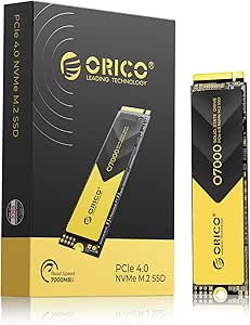 ORICO NVMe SSD PCIe 4.0- Up to 7000MB/s, M.2 SSD 2280 PCIe 4.0X4 Internal Solid State Drive SSD, Fast Heat Dissipation, Compatible with macOS Windows for Gamers and Creators-O7000 (4TB)