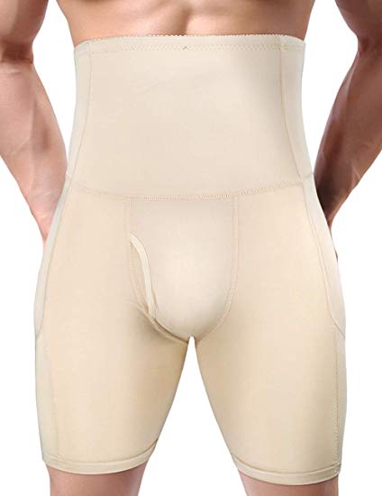 NonEcho Men Shapewear Shorts Butt Booster Padded Underwear High Waist Body Shaper Boxer Enhancer