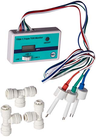 HM Digital Triple Inline RO/DI TDS Monitor with 1/4 inch T-Fittings