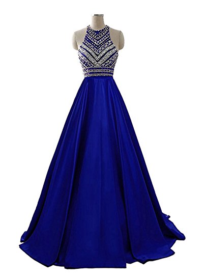 HEIMO Women's Sequins Evening Party Gowns Beading Formal Prom Dresses Long H187