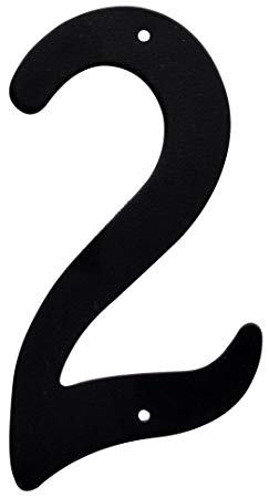 HIllman 841620 4-Inch Nail-On Black Die Cast Aluminum, House Number 2