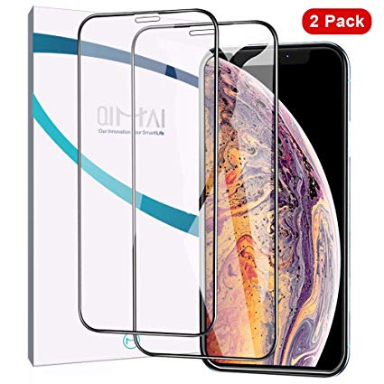 QiMai 2 Pack 3D Tempered Glass Screen Protector For iPhone XR, 6.1 inch Case Friendly Full Coverage