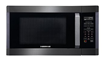 Farberware Black FMO16AHTBSE 1.6 Cubic Foot 1300-Watt Microwave Oven - Smart Sensor and Inverter, Black Stainless Steel