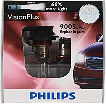 Philips 9005 VisionPlus Replacement Bulb (High-Beam), (Pack of 2)