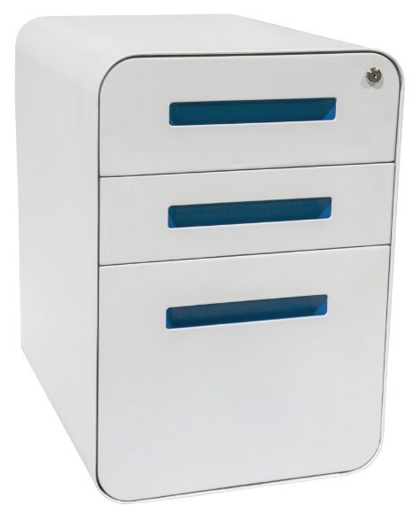 Stockpile File Cabinet (White/Light Blue)