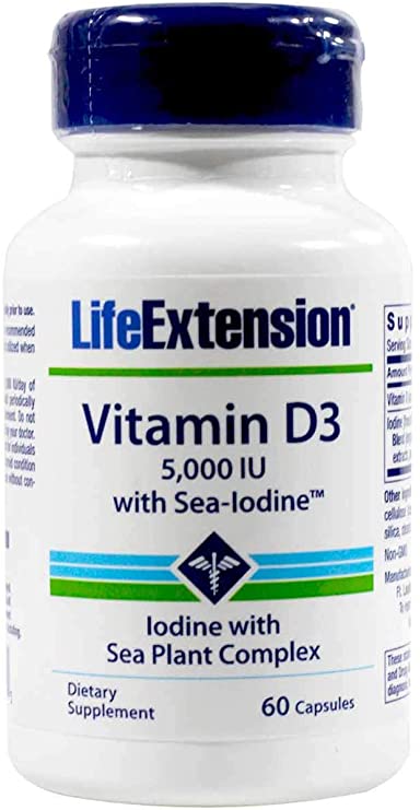 Vitamin D3 with Sea-Iodine 5,000 IU, 60 Capsules-Pack-2