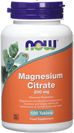 Now Foods Magnesium Citrate, 200 mg, 100 Tablets