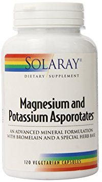 Solaray Magnesium and Potassium Asporotates with Bromelain Supplement, 120 Count