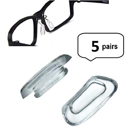 AM Landen 5 Pairs 12mm Soft Silicone Eyeglasses Nose Pads Snap-in Nose Pads for Titanium Frame