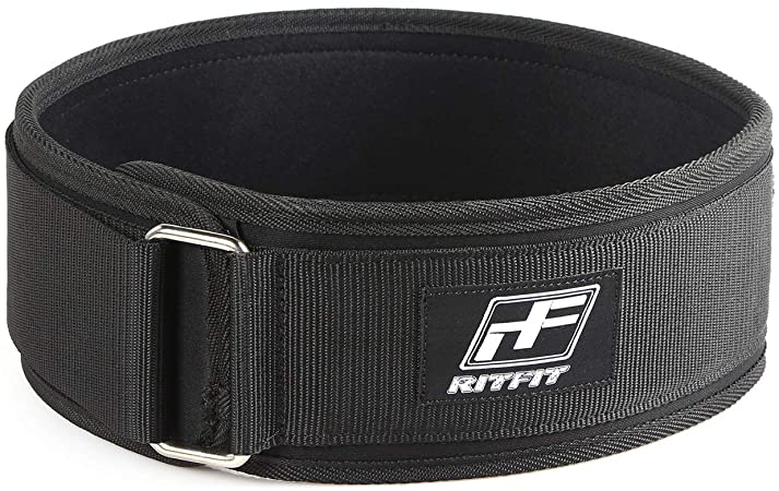 RitFit Weight Lifting Belt - Squat, Clean, Olympic Lifting - for Men and Women - 4 Inch Black- Firm & Comfortable Lumbar Support with Back Injury Protection