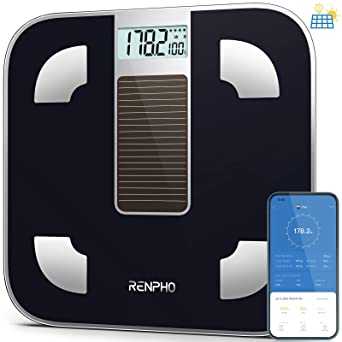 RENPHO Digital Scales for Body Weight, Battery-Free Weighing Bathroom Scales BMI Smart Bluetooth Body Fat Scale, Body Composition Monitor Health Analyzer with Smartphone App, 400 lbs