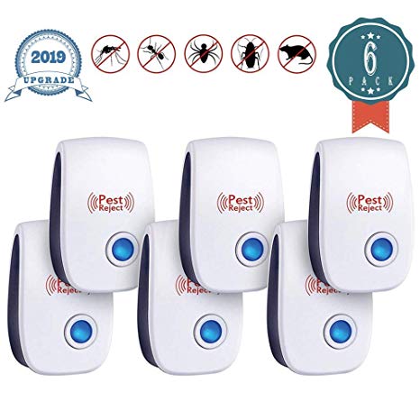 JALL Upgraded Ultrasonic Pest Repeller  Plug in Pest Reject, Electric Pest Control for Bed Bugs, Cockroach, Rat, Spider, Flea, Ant, and etc. 6 Pack