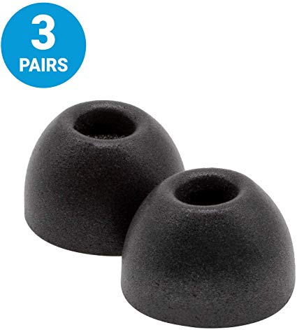 Comply TrueGrip Pro Memory Foam Tips for All Sony True Wireless Earbuds - Made from Comfortable Memory Foam for a Secure Fit (Medium, 3 Pairs)