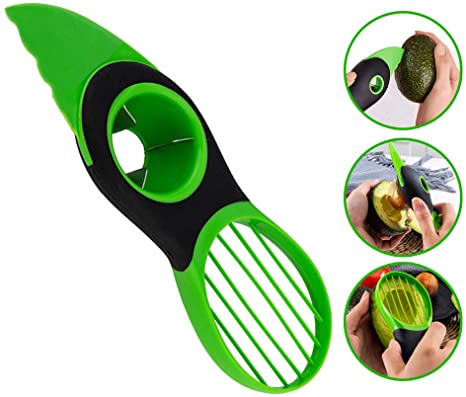 XBRN Avocado Slicer, 3-in-1 Avocado Cutter Tool with Comfort-Grip Handle, Avocado Pitter, Avocado Cutter
