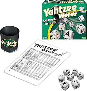 Winning Moves Yahtzee Words Games USA, Family Word Game Version of Yahtzee for 2 or More Players, Ages 8