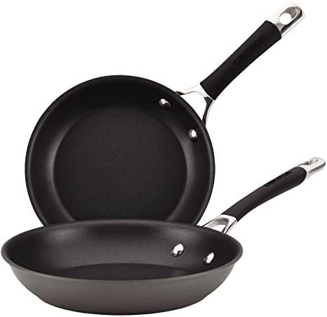 Circulon Momentum Hard-Anodized Nonstick Twin Pack 8-1/2-Inch and 10-Inch French Skillets - Gray