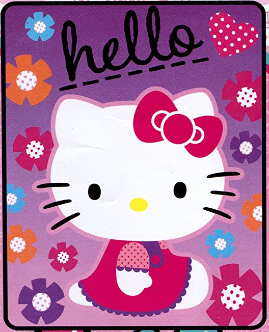 Hello Kitty Star Kitty Plush Fleece Throw Blanket - Soft, Warm and Comfortable