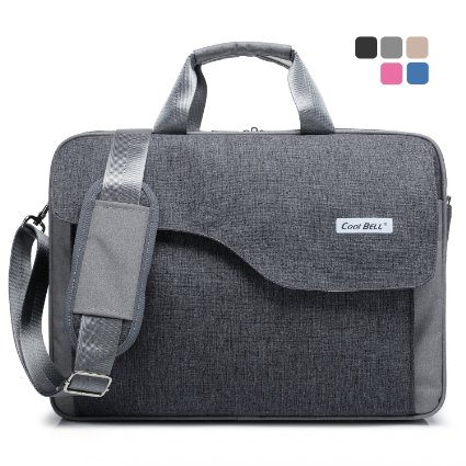 CoolBellTM156 Inch Nylon Laptop Bag Shoulder Bag With Strap Multicompartment Messenger Hand Bag Tablet Briefcase For iPad ProlaptopMacbookUltrabookMenWomenCollegeGrey