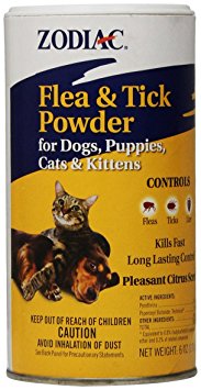 Zodiac Flea & Tick Powder for Dogs, Puppies, Cats, and Kittens,