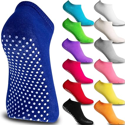 SATINIOR 13 Pairs Yoga Socks Skid Socks with Grips Women Girls Non Slip Sticky Grippers Socks for Pilates Ballet Barre Yoga