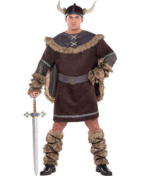 AMSCAN Viking Warrior Halloween Costume for Men, Plus Size, with Included Accessories
