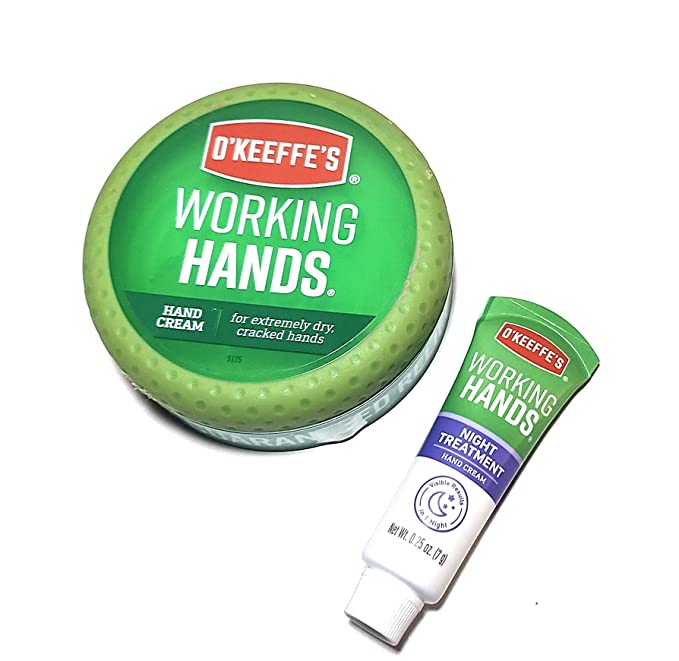 O'Keeffe's Working Hands Hand Cream, 2.7 Ounce Jar with Working Hands Night Treatment Hand Cream Sample