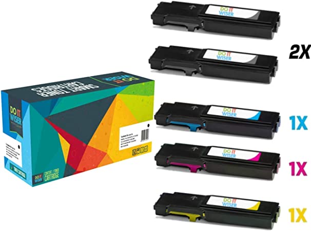 Do it wiser Compatible Toner Cartridge Replacement for Xerox Phaser 6600 6600N 6600DN WorkCentre 6605 6605N 6605DN - 106R02232 106R02229 106R02230 106R02231 (5-Pack)