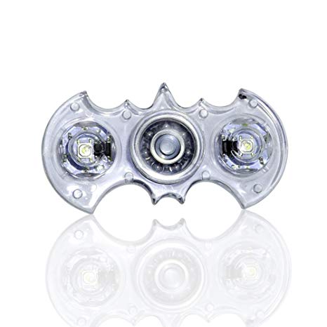 FIGROL LED Light Bat Fidget Spinner, Bat Rainbow Fidget Toy Light Finger Hand Spinner for Kids Adults( Bat Crystal)