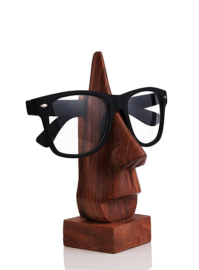 Quirky Handmade “Nose Shaped” Rosewood Spectacles Sunglasses Holder Stand