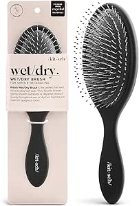 Kitsch Wet Dry Brush Detangling Brush - Soft Bristle Hair Brushes for Women | Straight & Curly Hair Brush | Hairbrush for All Hair Types | Hair Detangler Brush | Travel Hair Brush & Detangling Comb