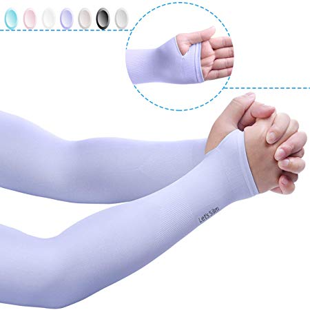 Vancle Cooling Sleeves for Women Men, UV Sun Protection Cooling Arm Sleeves with Thumb Hole for Outdoor Sports, Cycling, Running, Driving, Hiking, Golf, Basketball and Work