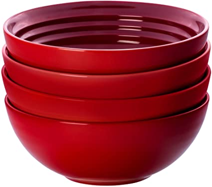 Le Creuset PG9102S4-1667 Soup Bowls (Set of 4), 22 oz/6.25", Cerise (Cherry Red)