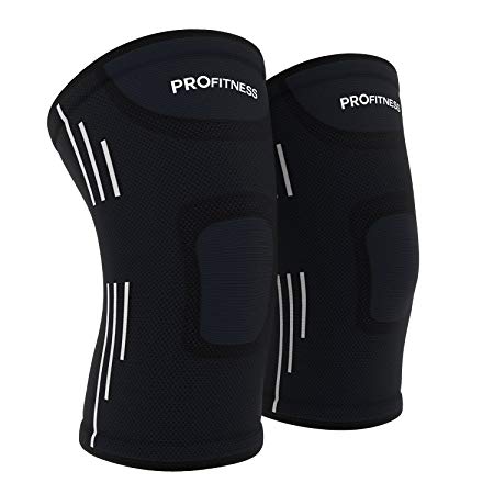 ProFitness Knee Sleeves (One Pair) Knee Support for Joint Pain & Arthritis Pain Relief - Effective Support for Running, Pain Management, Arthritis Pain, Surgery Recovery