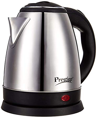 PRESTIGE Steel 1.5L Electric Kettle with Concealed Element and Detachable Powerbase,Deep Black