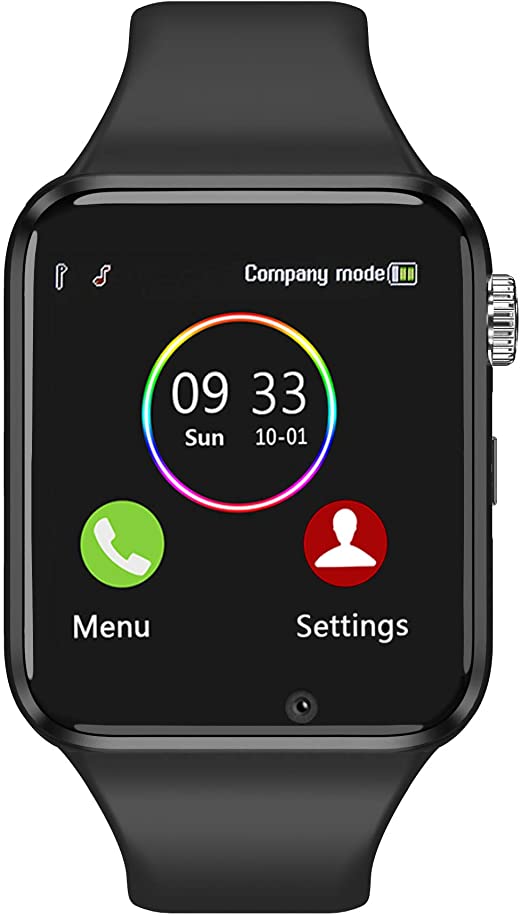 Smart Watch for Android Phones Compatible with iPhone Samsung, Sazooy Fitness Tracker Touch Screen Bluetooth Smartwatch with Sim SD Card Slot Camera Support Calls Messages for Women Men Kids (Black)