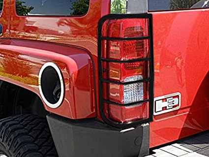 MaxMate Premium Custom Fit 06-10 Hummer H3 2pcs Black Taillight Covers Tail Light Guards (Mounting hardware & instruction included)