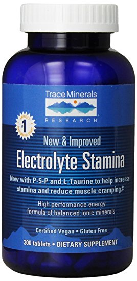 Trace Minerals Research Performance Electrolyte Stamina, High Performance Energy Formula of Balanced Ionic Minerals , 300 Tablets (Pack of 2)