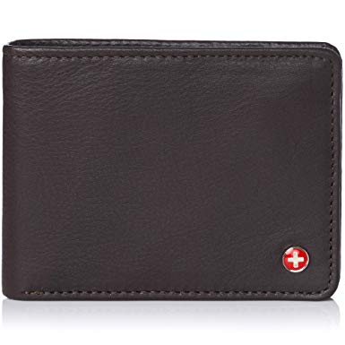 Alpine Swiss Mens Leather Flipout ID Wallet Bifold Trifold Hybrid