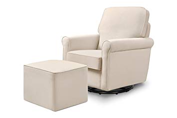 DaVinci Maya Swivel Glider and Ottoman, Navy, Grey