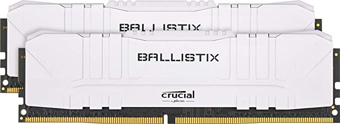 Crucial Ballistix 3200 MHz DDR4 DRAM Desktop Gaming Memory Kit 16GB (8GBx2) CL16 BL2K8G32C16U4W (WHITE)