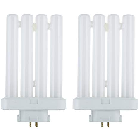 FML Compact Fluorescent 27W Quad Tube Light Bulbs, 6500K Daylight Like Light, GX10Q-4 Base, (2 Pack)