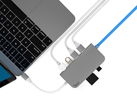Juiced Systems BizHUB USB-C Multiport Gigabit HDMI Hub, 3x USB 3.0 Ports, Gigabit Ethernet, HDMI 4K, SD/Micro SD, USB-C Power Delivery