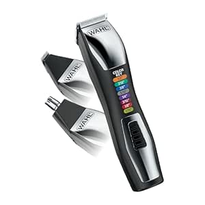 Wahl Color Pro All in One Rechargeable Cordless Color Coded Beard Trimmer with Detail Eyebrow Trimmer and Rotary Nose Hair Trimmer for Men- Model 3025945